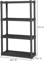 Sterilite 4 Shelf Unit, Heavy-Duty Plastic Storage & Utility Shelving Rack - Image 3