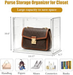 Purse Storage Organizer for Closet 4 Pack Acrylic Display Case, Stackable Dust-proof Storage Cabinet for Handbag Figures Collectibles, Clear Acrylic Box with Magnetic Lid - Image 2