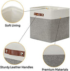 DULLEMELO 13 inch Fabric Storage Cubes 4 Pack Foldable Baskets/Bins for Home Office Organizer Closet, Shelves, Toy, Nursery - Image 3