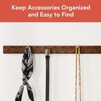 Spectrum Diversified Wooden Closet Wall Mount Storage Rack, 24 Peg Tie, Belt, Scarf and Jewelry Organizer One Coffee - Image 2