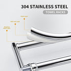 BESy Towel Racks with Foldable Towel Bar Hooks Wall Mounted Polished Chrome - Image 4