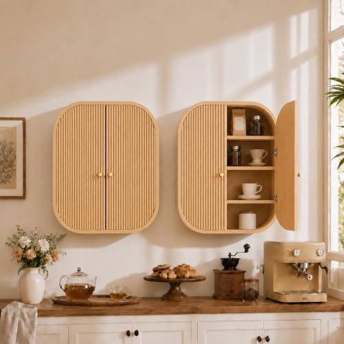 Bathroom Arched Wall Storage Cabinet 4-Tier, Natural - Image 7