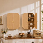 Bathroom Arched Wall Storage Cabinet 4-Tier, Natural - Image 7
