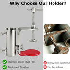 Stainless Steel Patio Umbrella Holder, 360° Adjustable Clamp - Image 6