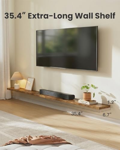 Amada 35.4" Floating Shelves for Wall Decor & Storage, Set of 3, Brown - Image 4