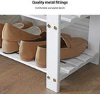 SONGMICS Bamboo Shoe Bench, 3-Tier Shoe Rack, 11.9 x 28.3 x 19.2 Inches - Image 6