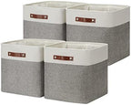 DULLEMELO 13 inch Fabric Storage Cubes 4 Pack Foldable Baskets/Bins for Home Office Organizer Closet, Shelves, Toy, Nursery by DULLEMELO