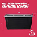 Life Story 18 Pack Heavy Duty Stackable Storage Bin, 55 Qt, Black/Gray - Image 3