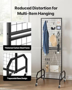 VEVOR Grid Wall Panel, 1.9 x 5.4 ft Wire Grid Panels Display Rack, Movable Art Display Shelf with Wheels and 10 Hooks, Black Carbon Steel Gridwall for Craft Show, Decoration, Storage, Notice Board - Image 3