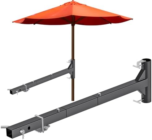 Dolibest 40'' Hitch Mount Umbrella Holder, Portable Hitch Umbrella Holder, Rust-Proof Outdoor Umbrella Stand for Road Trips, Tailgating, Beach & Camping - Fits 1" to 2" Poles, Easy to Assemblem -Black by Dolibest