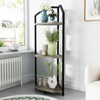 Fun Memories 3 Tier Corner Shelf, 40” Corner Shelf Stand, Corner Bookshelf Plant Stand, Storage Shelf for Bathroom, Living Room, Kitchen,Grey Home Office, Grey - Image 2