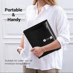Plastic Expandable Envelopes Files Document Folders, for Letter A4 Size, with String Tie Closure - 1-1/4 Inch Expansion - for School Office & Home (Black, Horizontal) - Image 3