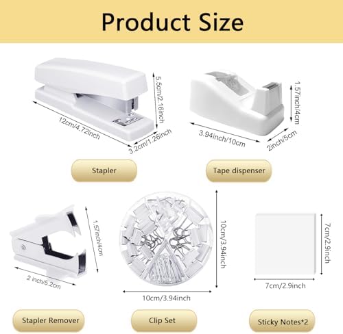 Office Supplies,Desk Accessories,Desk Organizer,Stapler,Tape Dispenser,Folding Phone Holder,Scissors,Notebook,Staple Remover,Staples,Clear Tape,Sticky Notes,Paper Clips,Bookmark,Pen,Pen pals Ect.27pcs - Image 6