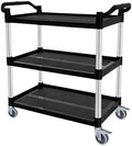 Plastic Utility Carts with Wheels, 3-Tier Rolling Cart, Restaurant Cart by Befeshine