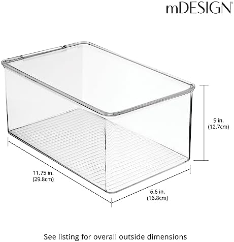 mDesign Stackable Plastic Closet Storage Container Bin Box with Hinge Lid for Organizing Shoes, Booties, Pumps, Sandals, Wedges, Flats, Heels - Lumiere Collection - 4 Pack - Clear - Image 5