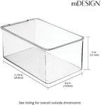 mDesign Stackable Plastic Closet Storage Container Bin Box with Hinge Lid for Organizing Shoes, Booties, Pumps, Sandals, Wedges, Flats, Heels - Lumiere Collection - 4 Pack - Clear - Image 5