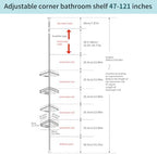 Corner Shower Caddy Tension Pole, Stable, No-Drill for Renters - Image 7