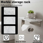 Toilet Paper Holder with Natural Marble Shelf for Bathroom Washroom,Wall Mounted Tissue Holder Suitable for Mega Roll (Brushed Nickel,Small 6.7 * 4.3 in) - Image 2