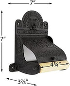 Renovators Supply Manufacturing Black Wall Mount Toilet Tissue Paper Holder 6.9" Wide Antique Ornate Victorian Style Solid Aluminum Rust Resistant Toilet Tissue Roll Holder Storage with Lid - Image 4