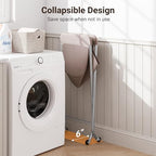 ELYKEN Laundry Basket with Wheels, Collapsible Laundry Hamper, Camel Brown - Image 5