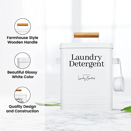 Modern Farmhouse Laundry Detergent Container for Laundry Decor (White) - Image 2