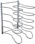 CAXXA Heavy Duty Pan Rack, Pot Lid Rack, Kitchen Cabinet Pantry Cookware Organizer Rack Holder with 5 Adjustable Dividers, Chrome (Pack of 2) - Image 5