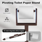 Bronze Toilet Paper Holder Stand，Stainless Steel Toilet Paper Holder Free Standing，Stable Weighted Base Floor Tissue Roll Holder for Bathroom，Modern Pivoting Toilet Paper Stand - Image 3