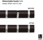 Umbra Flip Coat Rack, Wall Mounted 5-Hook Space Saving, Espresso/Nickel - Image 6