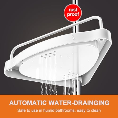 Corner Shower Caddy Tension Pole: Rust Proof 4Tier Shampoo Storage Organizer for Inside Shower - Telescoping Rod Shower Rack for Bathroom and Bathtub - Restroom Floor Standing Bath Rack Holder - Image 5