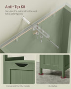 VASAGLE Bathroom Floor Cabinet, 2 Drawers, 35" H, Forest Green - Image 6