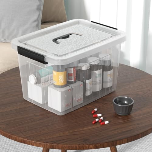 10 Quart Clear Plastic Storage Box Bins with Handle Lids, 4-Pack - Image 5