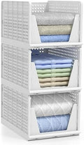 Sorbus Stackable Closet Organizer, Open-Front Shelf Bins (3 Large) by Sorbus