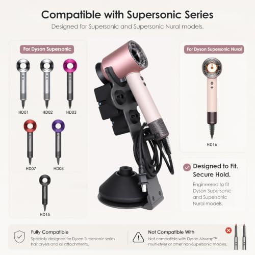 CATOOMUU Grey Hair Dryer Stand Holder for Dyson Supersonic Nural HD16 HD15 - Image 3