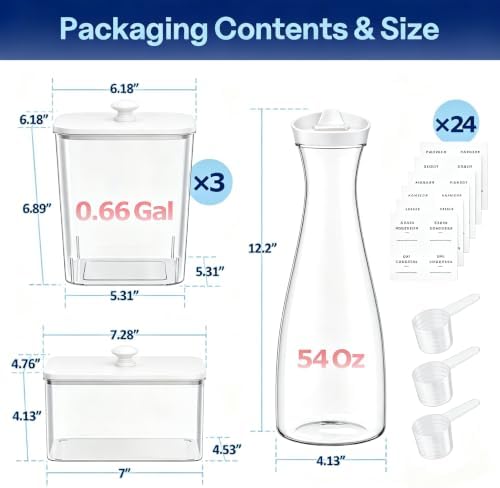 3+1+1 Pack White Laundry Pods Container & Dryer Sheet Holder - Image 6