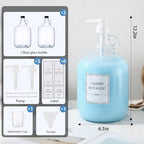 2pcs Glass Liquid Laundry Detergent Dispenser-1 Gallon Glass Pump Bottle Dispensers-Laundry Detergent Dispenser for Fabric Softener, Bleach, Shampoo, Body Wash- Laundry Soap Dispenser - Image 5