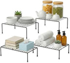 Evelots Wire Shelf Organizer, Large Metal Cabinet Risers, 4-Pack, Black by Evelots