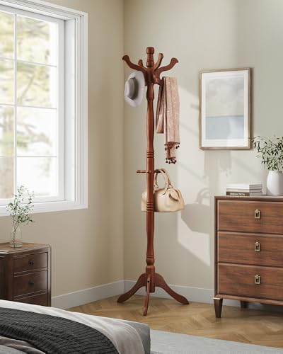 VASAGLE Freestanding Coat Rack, Rubber Wood Coat Tree with 11 Hooks - Image 6