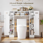 Keyluv Short Over the Toilet Storage Cabinet with Doors for Small Bathrooms - Image 4