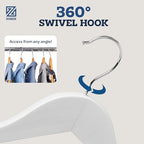 Zober Wooden Hangers 20 Pack, Heavy Duty Clothes Hangers, Non Slip, White - Image 5