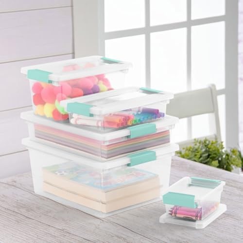 Sterilite Clip Box, Stackable Clear Plastic Bins- Deep, 12-Pack - Image 6