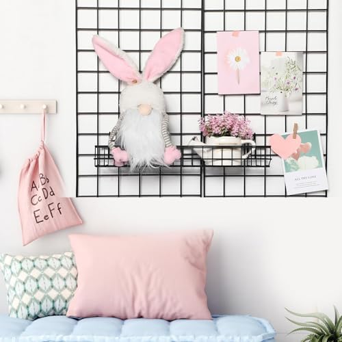 4 Pcs Metal Grid Wall Baskets with Hooks 15.75 x 3.94 x 1.97 Inch Hanging Wire Basket Organizer Wall Mounted Storage Shelves for Kitchen Bathroom Office Home Organizing Display, Black - Image 5