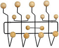Mod Made Mid Century Modern Bubble Wall Mounted Coat Rack, Wood Color Ball Black Frame by Mod+Made
