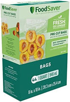 FoodSaver Precut Vacuum Sealer Bags for Airtight Food Storage and Sous Vide Cooking, BPA-Free, 1 Quart, 44 Count by FoodSaver