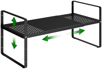 Expandable Kitchen Cabinet Shelf Organizer Rack, 16.5"-27" L x 8" W by LOCVCDA