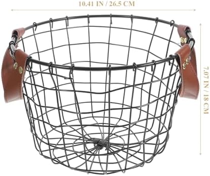 Uonlytech Portable Metal Wire Firewood Storage Basket with Handle Round Outdoor Firewood Organizer for Camping and Indoor Use Large Capacity Multi-purpose Iron Basket for Logs and Sundries - Image 6