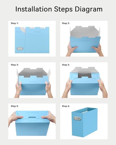 Oterri Portable Collapsible Cardboard File Box with Handle for Letter-Size - Image 6