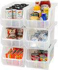 Akro-Mils ReadySpace Large Stackable Plastic Storage Bins, 6-Pack, Clear by Akro-Mils