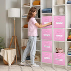 Fabric storage cubes (8 Pack) 11 Inch Cube Storage Bin, cube organizer bins with 8 Labels Window Cards & a Pen, Foldable cube organizer bins and Storage Box, Light Pink - Image 5