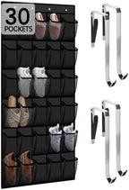 Kotkn 10-Tier Over the Door Shoe Organizer, 20 Pockets Holds 20-30 Pairs, Heavy-Duty Oxford Fabric with Hexagon Mesh for Boots & Sneakers-Black by Unknown