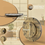 Lazy Susan Turntable Organizer for Table Top, 18’’ Round Wooden Lazy Susan for Cabinet Kitchen Countertop Pantry Dining Coffee Table for Condiments Spices, Rustic Bathroom Vanity Tray for Soap Candle - Image 2